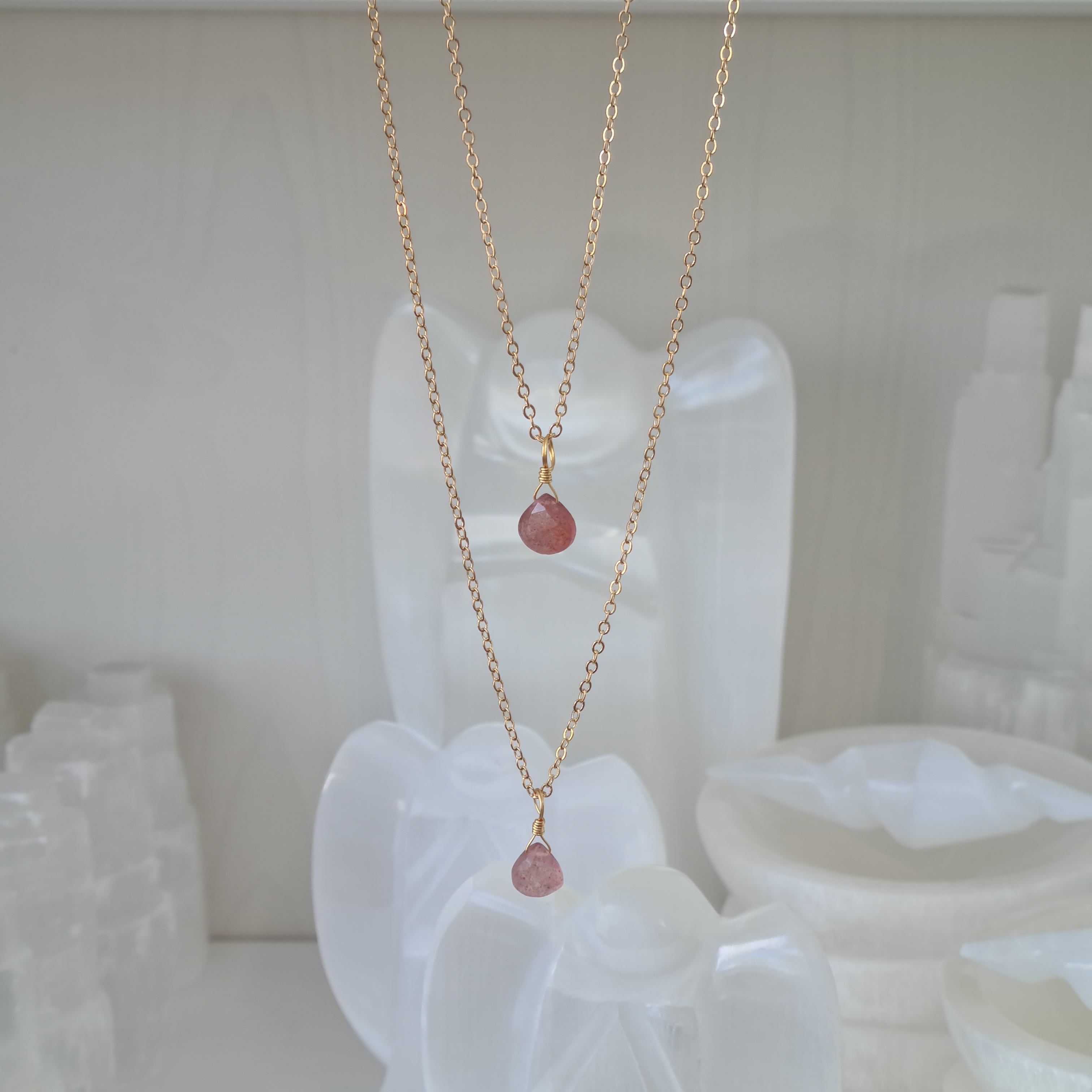 Strawberry Quartz Necklace ~ Love & Gratitude