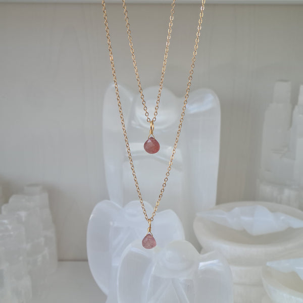 Strawberry Quartz Necklace ~ Love & Gratitude